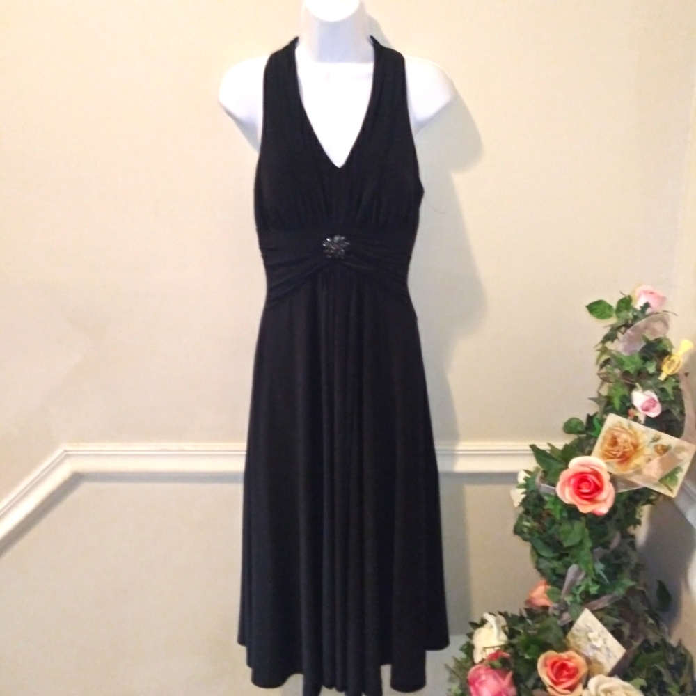 Jessica Howard New Without Tags Sexy Black Ruched Waist Cocktail Dress - Picture 11 of 11